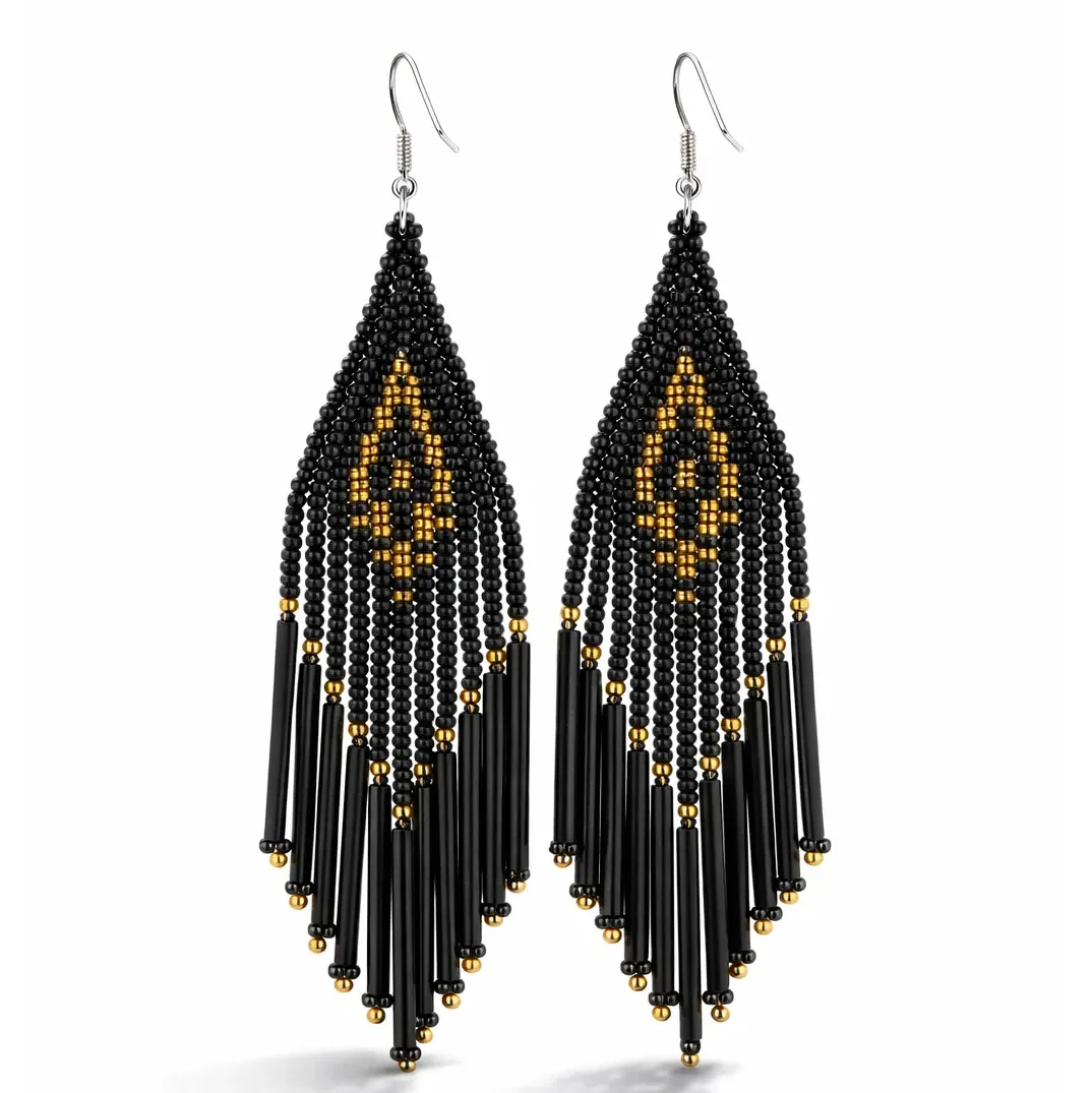 oorbellen boho zwart 1 oorbellen boho zwart