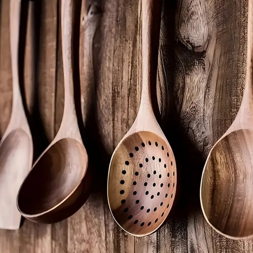 teakhouten keukengerei set 5-delig 4 keukengerei set