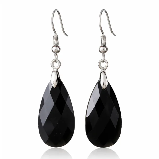 zwarte agaat oorbellen