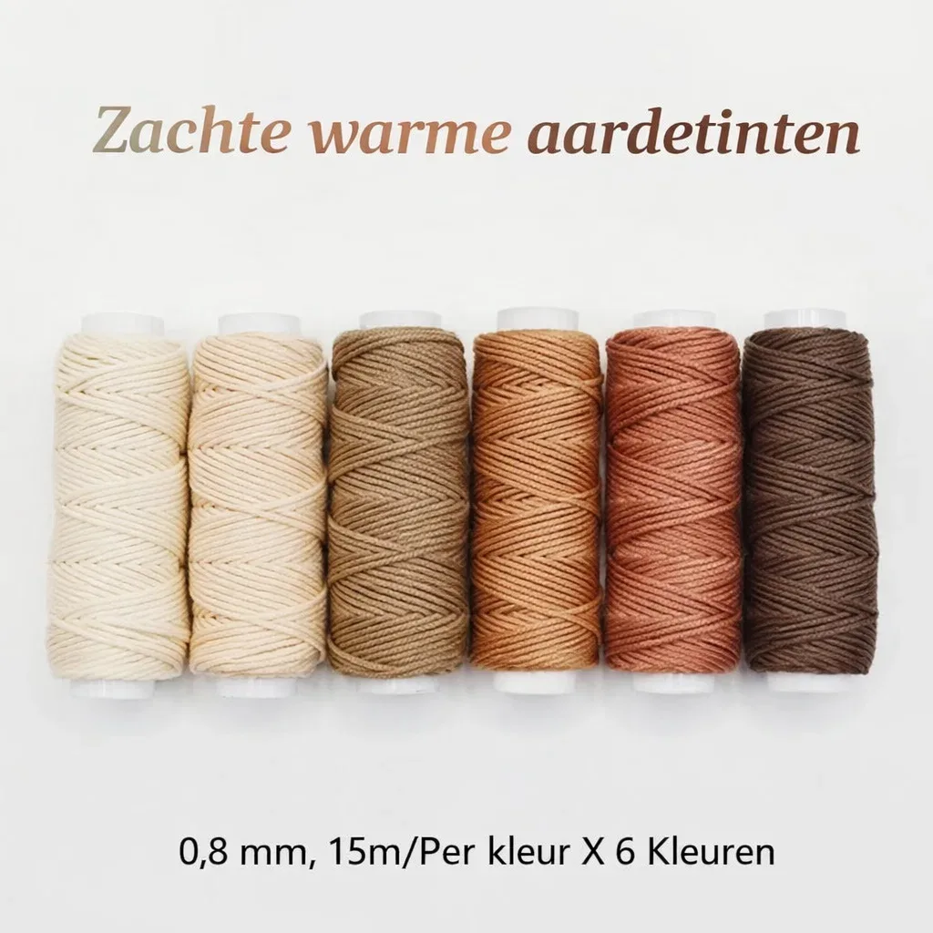 waxcord aardetinten - 6 rollen 4 waxcord aardetinten