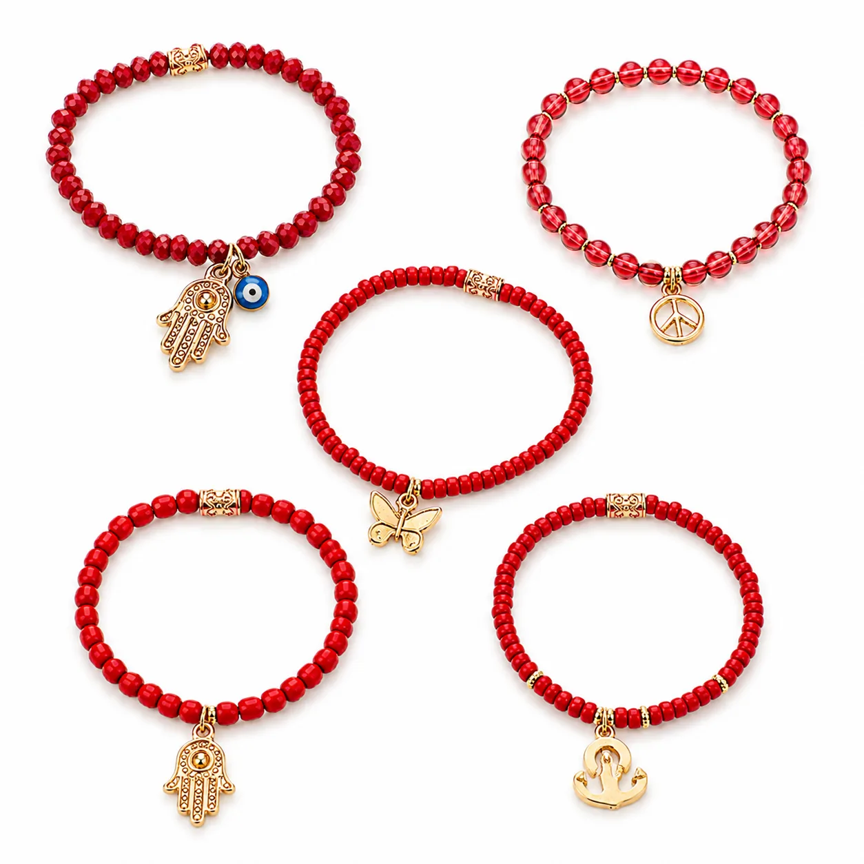 armbanden set ibiza sunset rood 3 armbanden set ibiza sunset rood