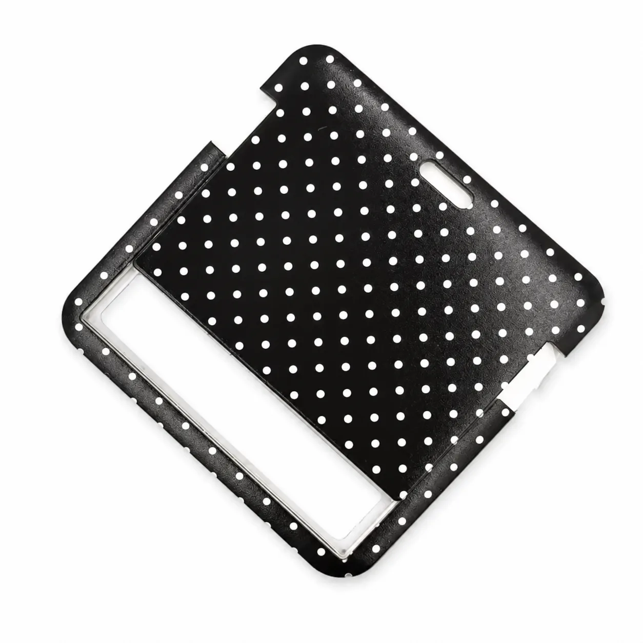 badgehouder stippen zwart-wit met trekkoord horizontaal 4 badgehouder stippen zwart-wit