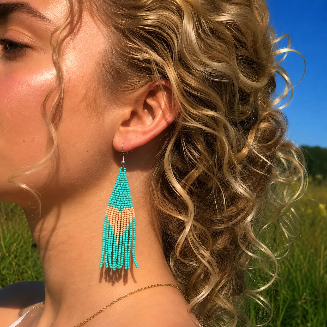 oorbellen heart turquoise 2 oorbellen heart turquoise