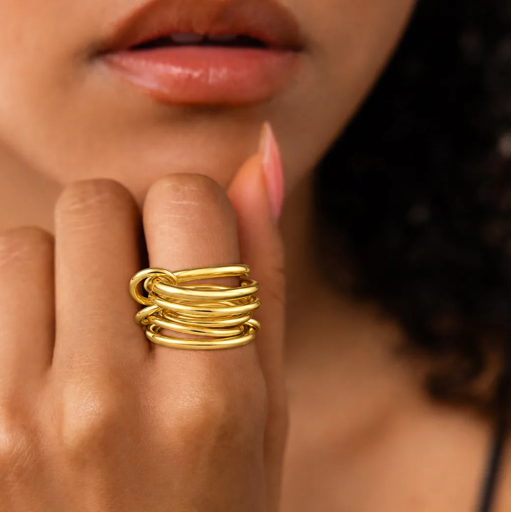 ring silvana goud set van 5 2 ring silvana goud set van 5